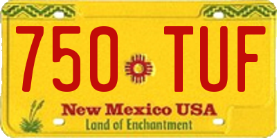 NM license plate 750TUF