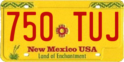 NM license plate 750TUJ