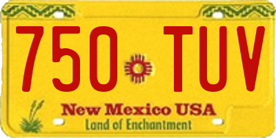 NM license plate 750TUV