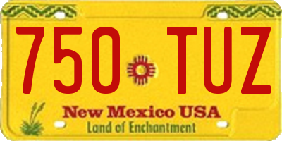 NM license plate 750TUZ