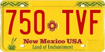 NM license plate 750TVF