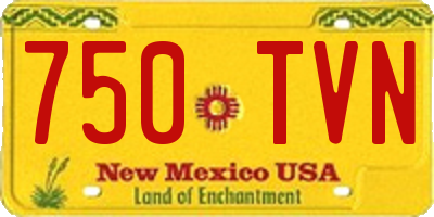 NM license plate 750TVN