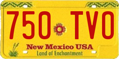 NM license plate 750TVO