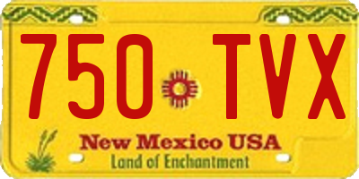 NM license plate 750TVX