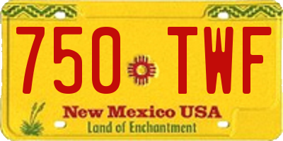 NM license plate 750TWF