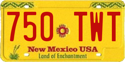 NM license plate 750TWT
