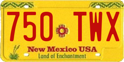 NM license plate 750TWX