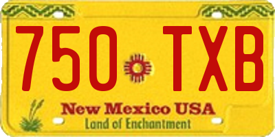 NM license plate 750TXB