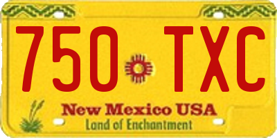 NM license plate 750TXC