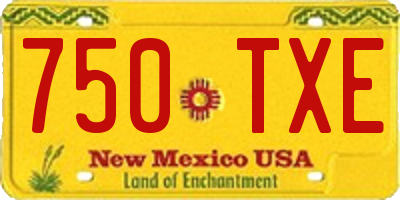 NM license plate 750TXE
