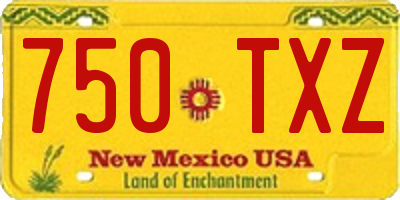 NM license plate 750TXZ