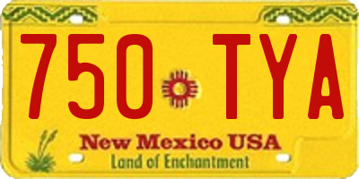 NM license plate 750TYA