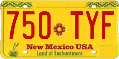 NM license plate 750TYF