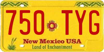 NM license plate 750TYG