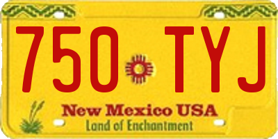 NM license plate 750TYJ