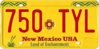 NM license plate 750TYL