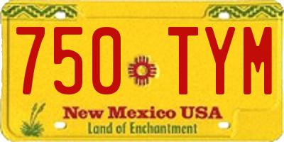 NM license plate 750TYM