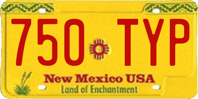 NM license plate 750TYP