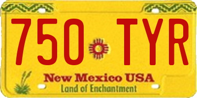 NM license plate 750TYR