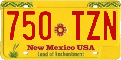 NM license plate 750TZN