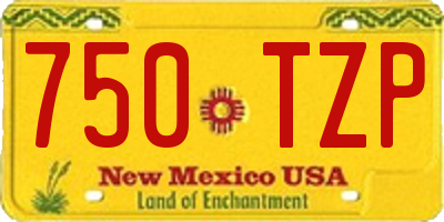 NM license plate 750TZP