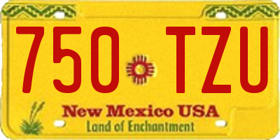 NM license plate 750TZU