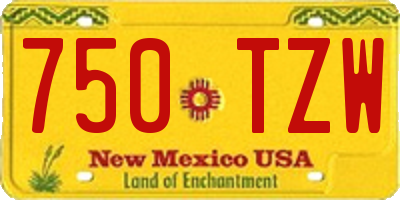 NM license plate 750TZW