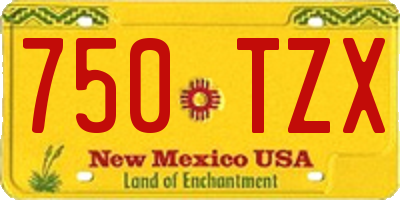 NM license plate 750TZX
