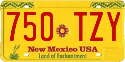 NM license plate 750TZY