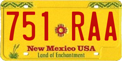 NM license plate 751RAA