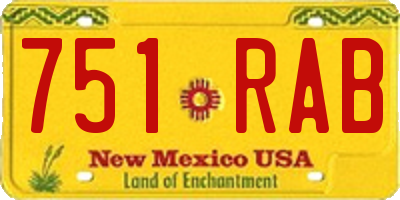 NM license plate 751RAB