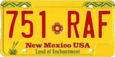 NM license plate 751RAF