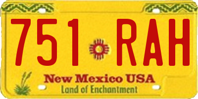 NM license plate 751RAH