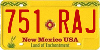 NM license plate 751RAJ