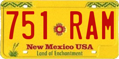 NM license plate 751RAM