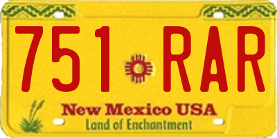 NM license plate 751RAR