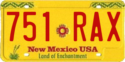 NM license plate 751RAX