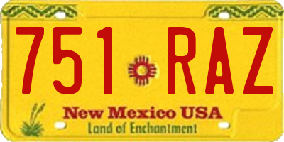 NM license plate 751RAZ