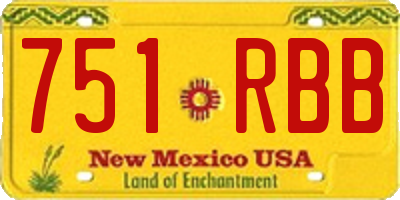 NM license plate 751RBB