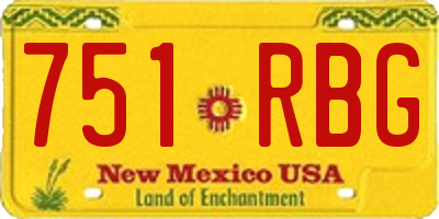 NM license plate 751RBG