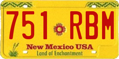 NM license plate 751RBM