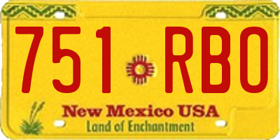 NM license plate 751RBO