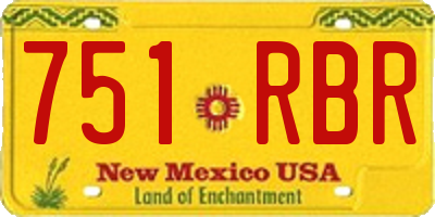 NM license plate 751RBR