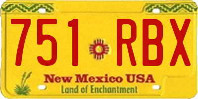 NM license plate 751RBX
