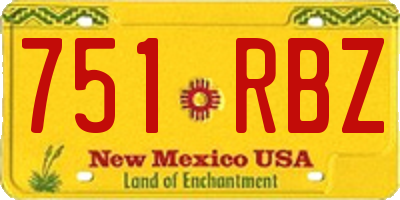NM license plate 751RBZ