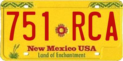 NM license plate 751RCA