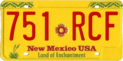 NM license plate 751RCF