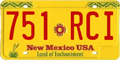 NM license plate 751RCI