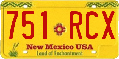 NM license plate 751RCX