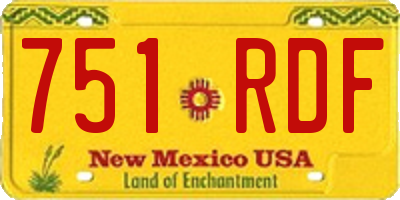 NM license plate 751RDF